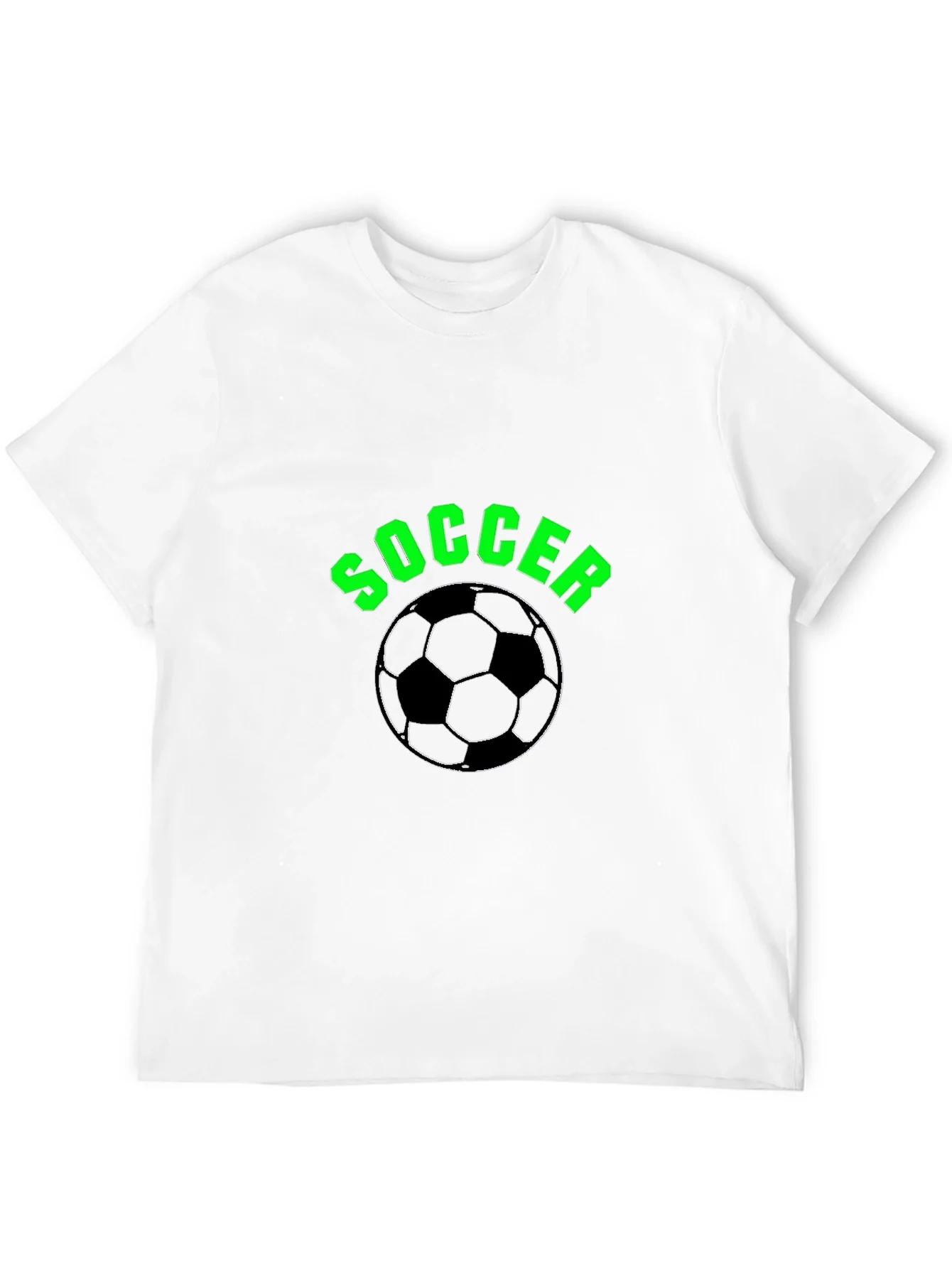 Soccer T-Shirt - Black with Green Text and Ball
