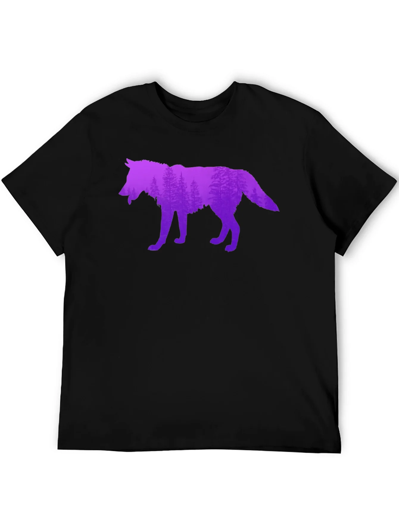 Wolf Silhouette Forest Graphic T-Shirt