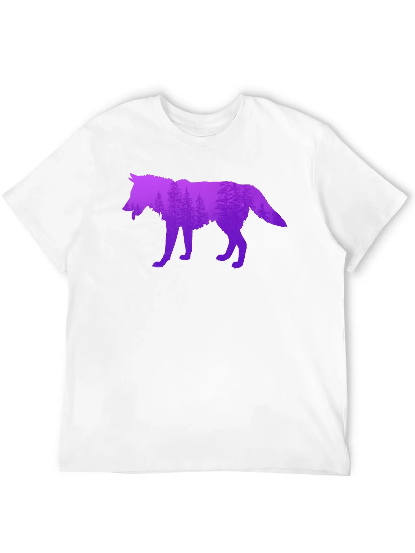 Wolf Silhouette Forest Graphic T-Shirt