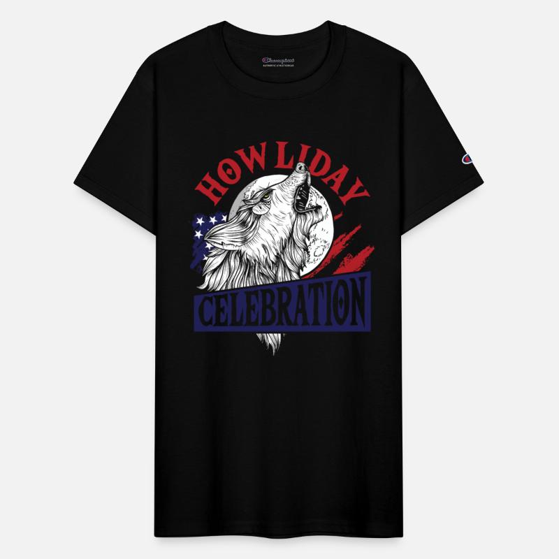 Wolf 4th of July American Flag Howling Wolves