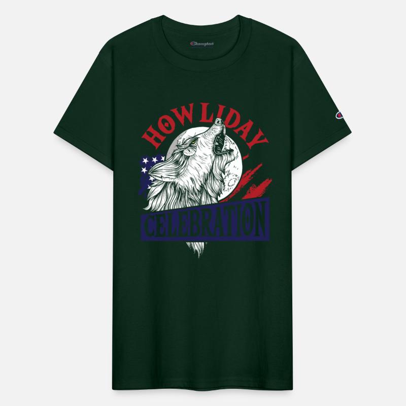Wolf 4th of July American Flag Howling Wolves