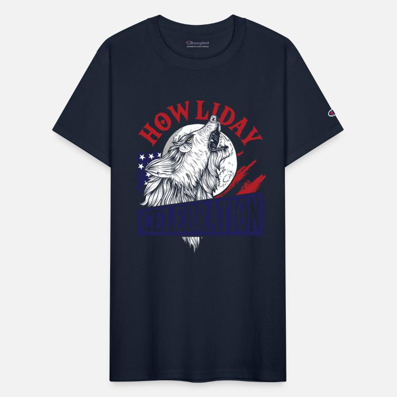 Wolf 4th of July American Flag Howling Wolves