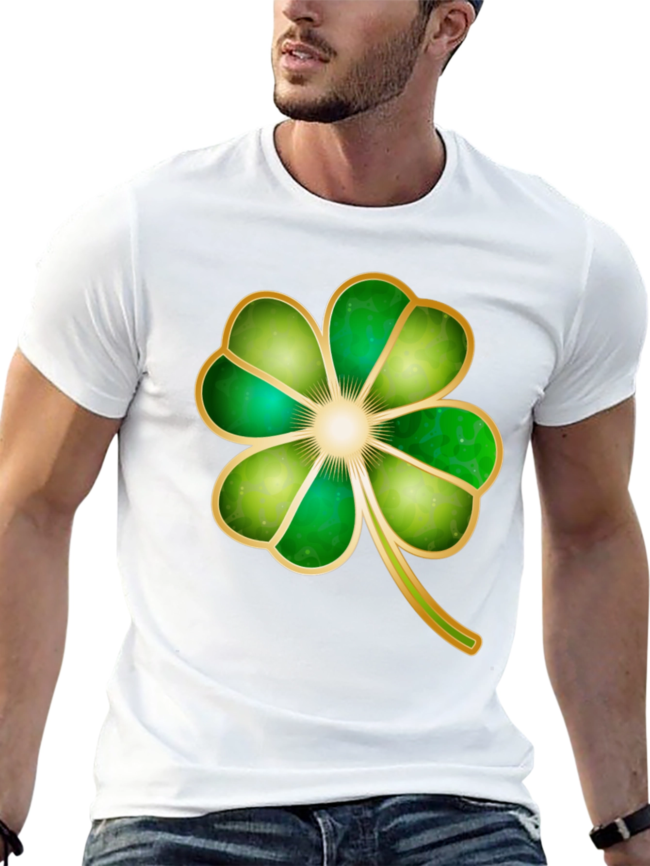 St. Patricks Day Four Leaf Clover Graphic T-Shirt