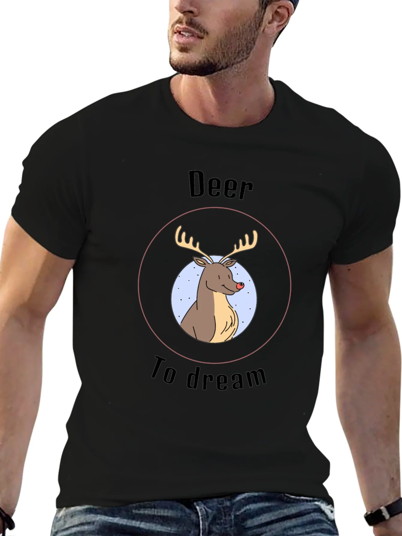 Deer To Dream Graphic Tee - Mens Black T-Shirt