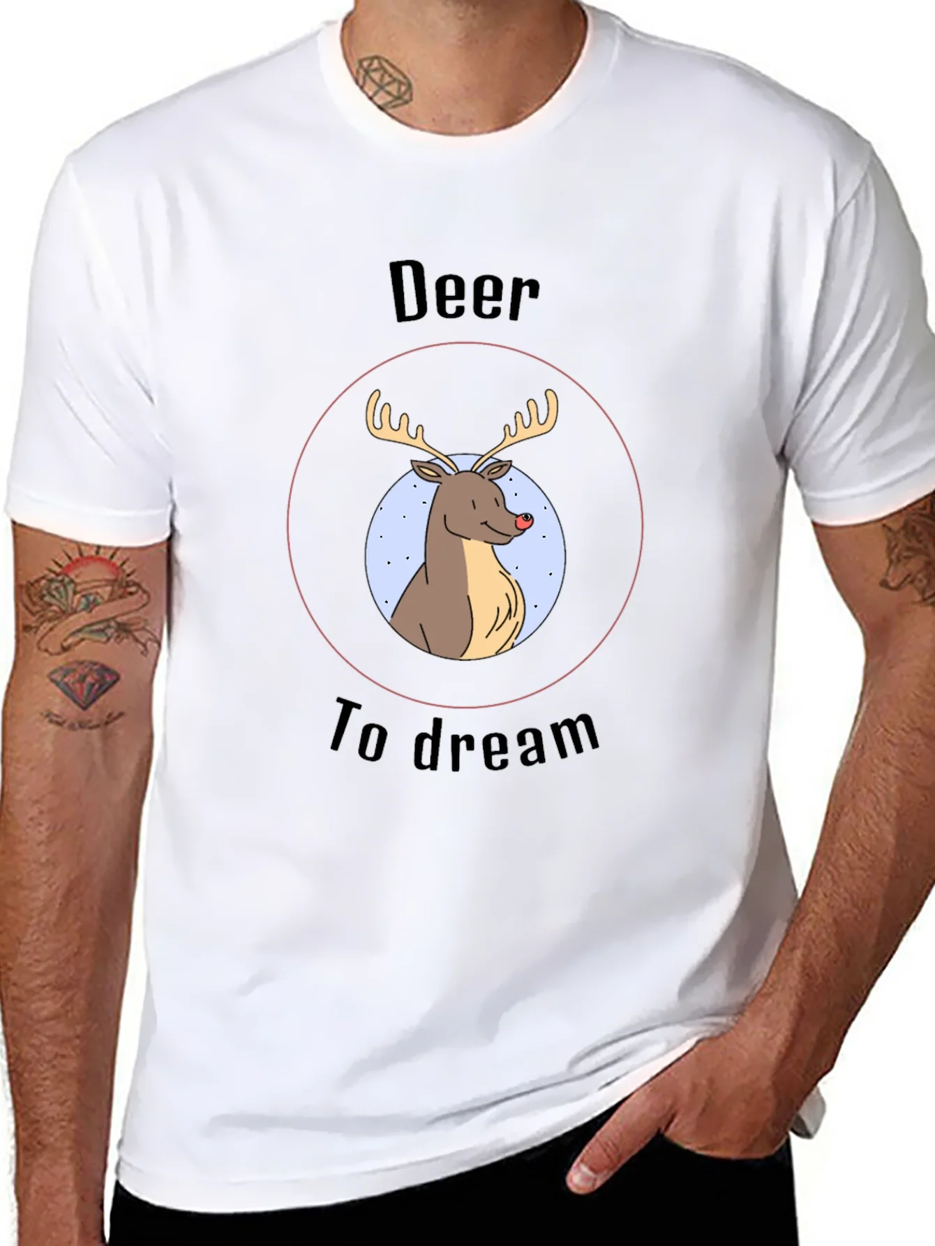 Deer To Dream Graphic Tee - Mens Black T-Shirt
