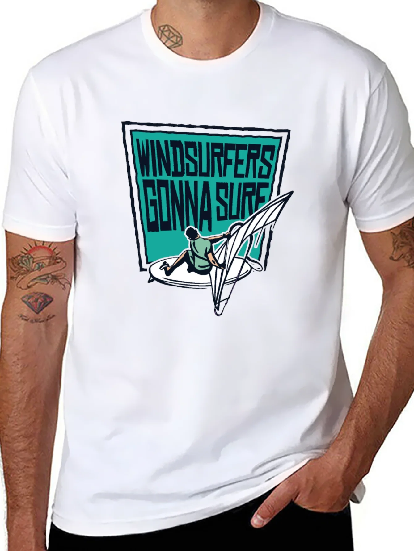 Windsurfers Gonna Surf T-Shirt - Black