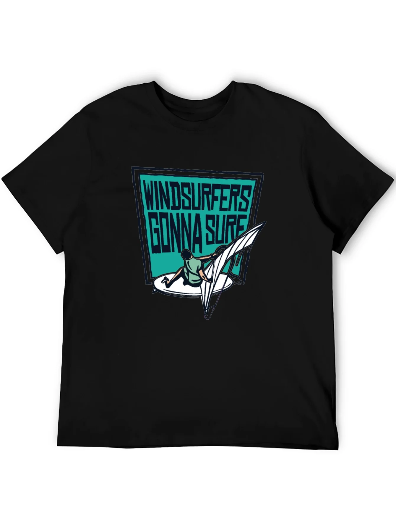 Windsurfers Gonna Surf T-Shirt - Black