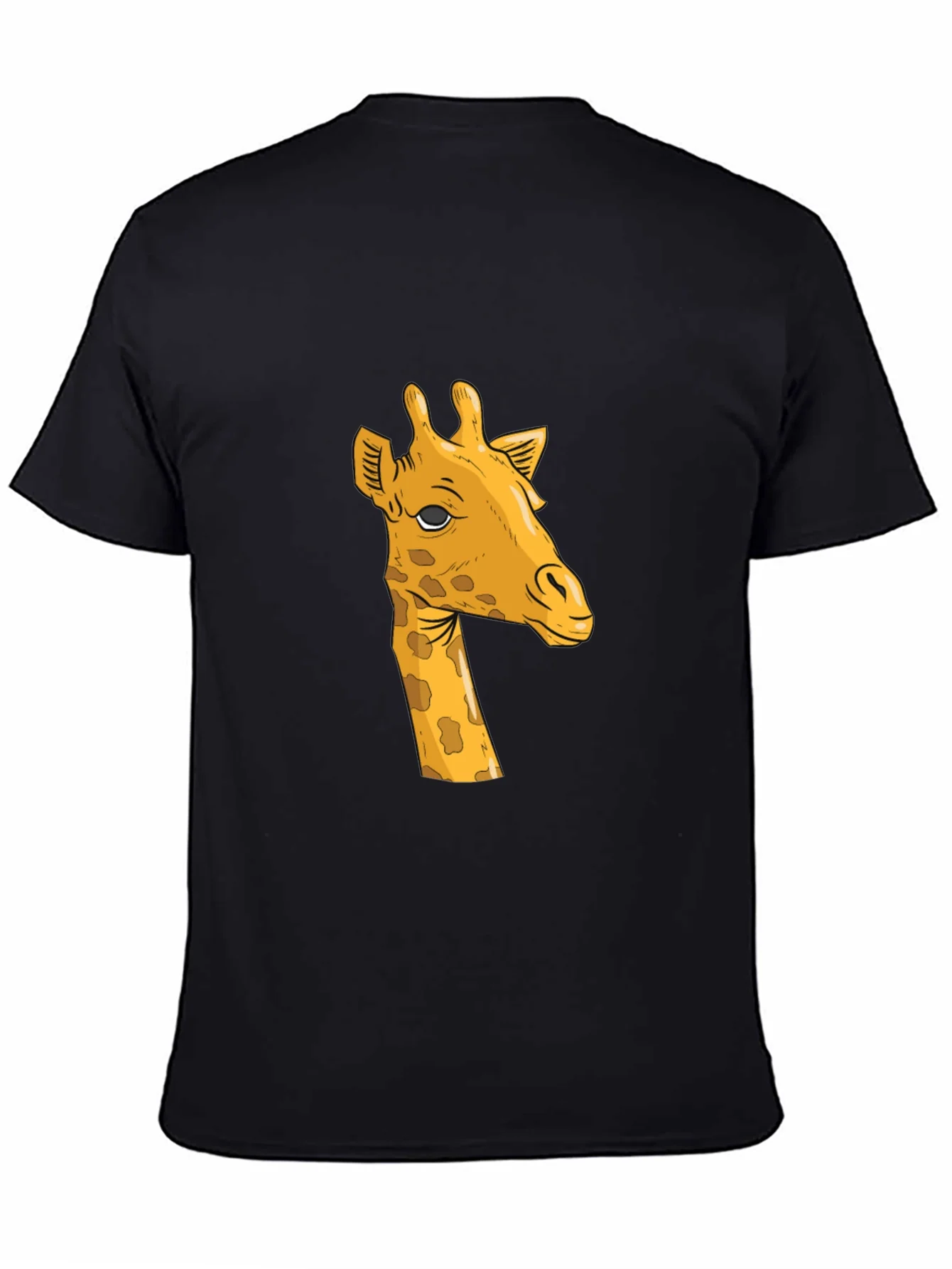 Giraffe Graphic Tee - Black Cotton T-Shirt