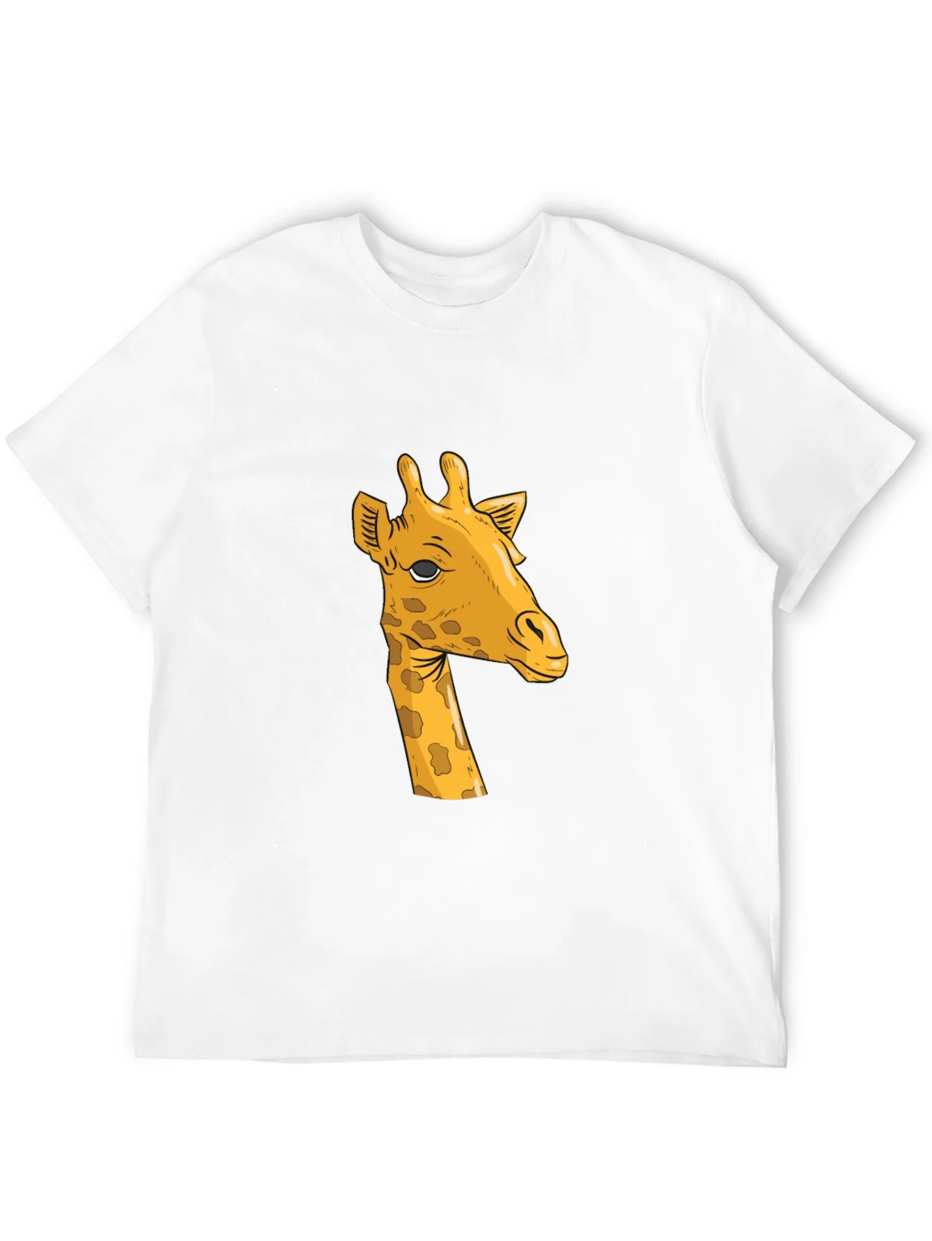 Giraffe Graphic Tee - Black Cotton T-Shirt