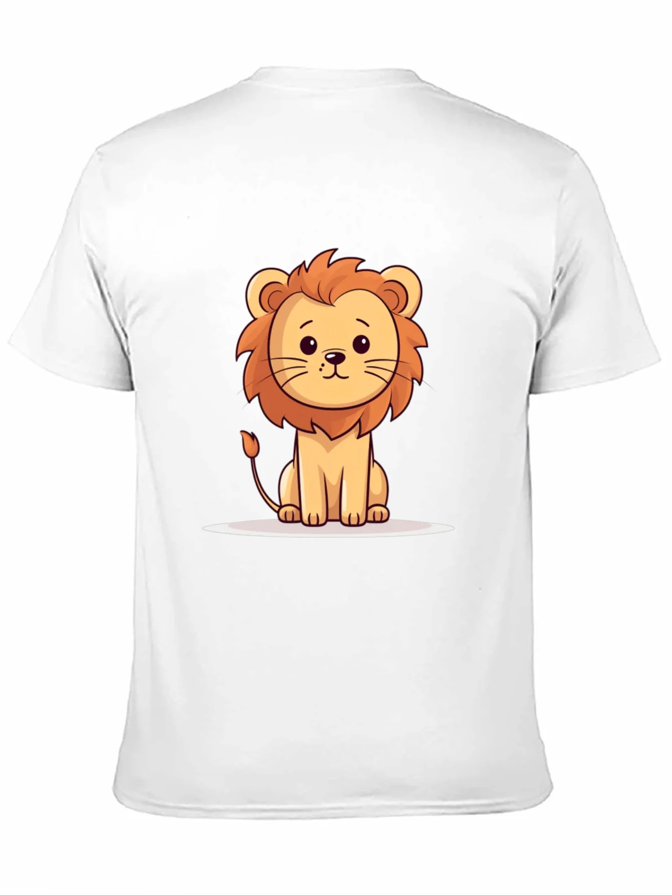 Cute Cartoon Lion Black T-Shirt