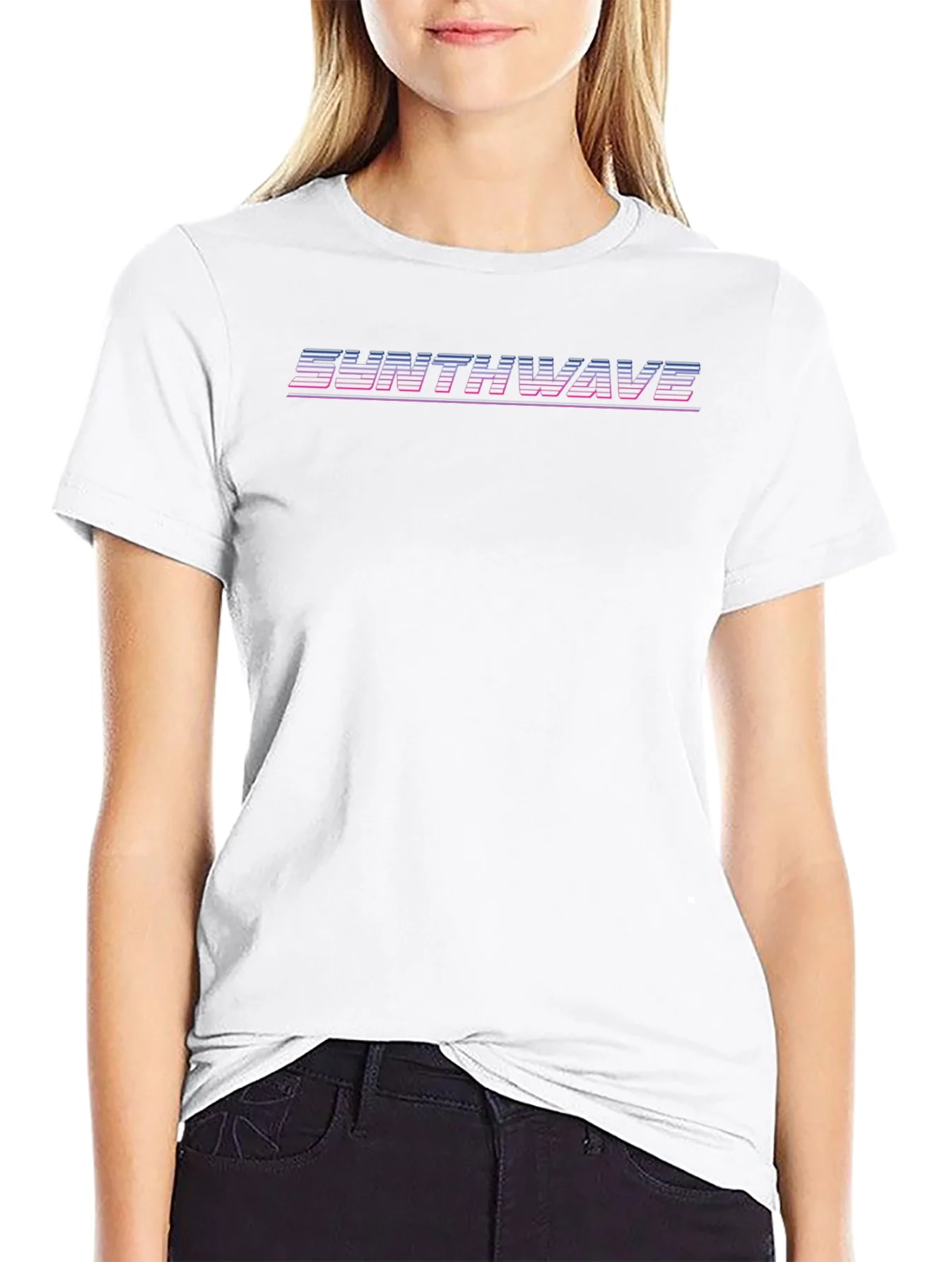 Synthwave Retro Style T-Shirt - Black