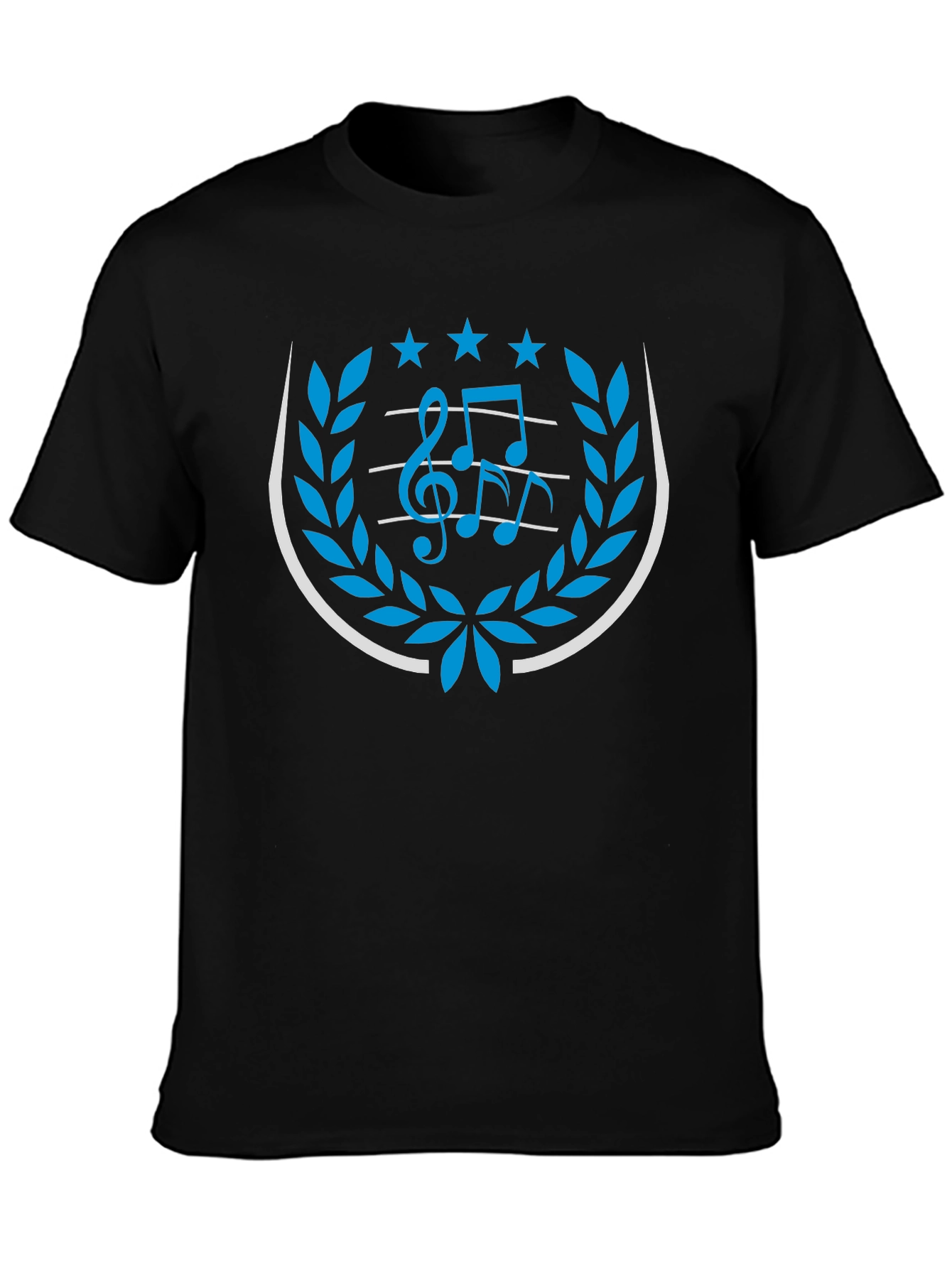 Musical Notes Graphic Tee - Black T-Shirt
