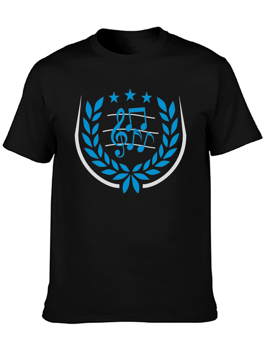 Musical Notes Graphic Tee - Black T-Shirt