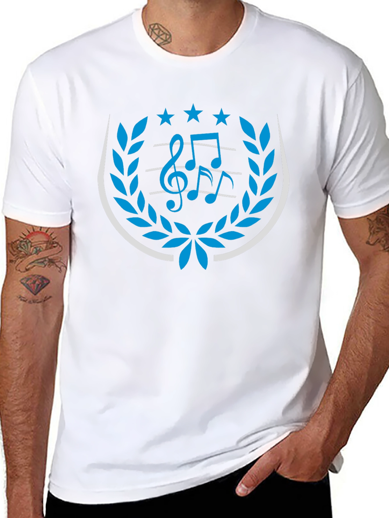 Musical Notes Graphic Tee - Black T-Shirt