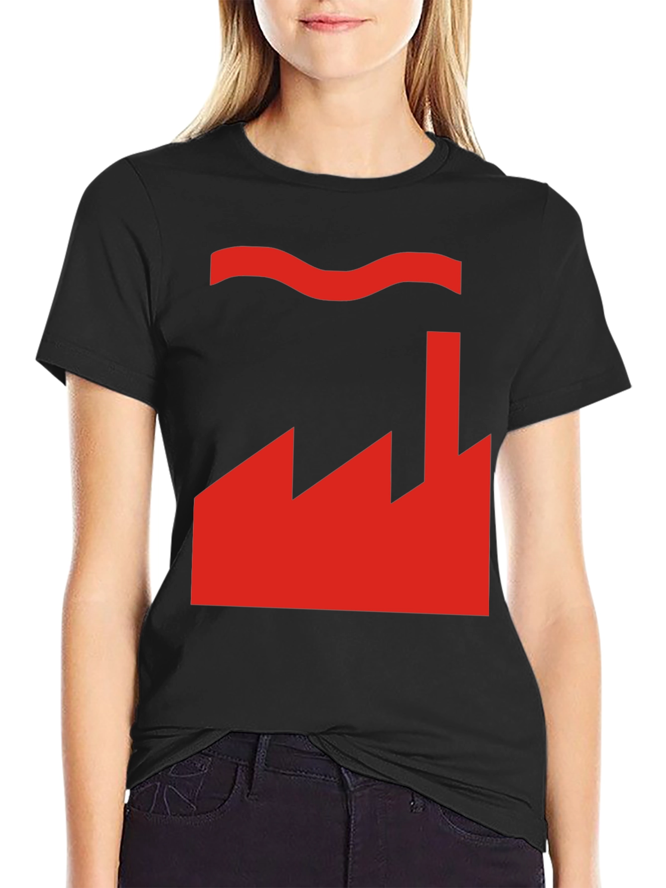 Factory Design Graphic T-Shirt - Black