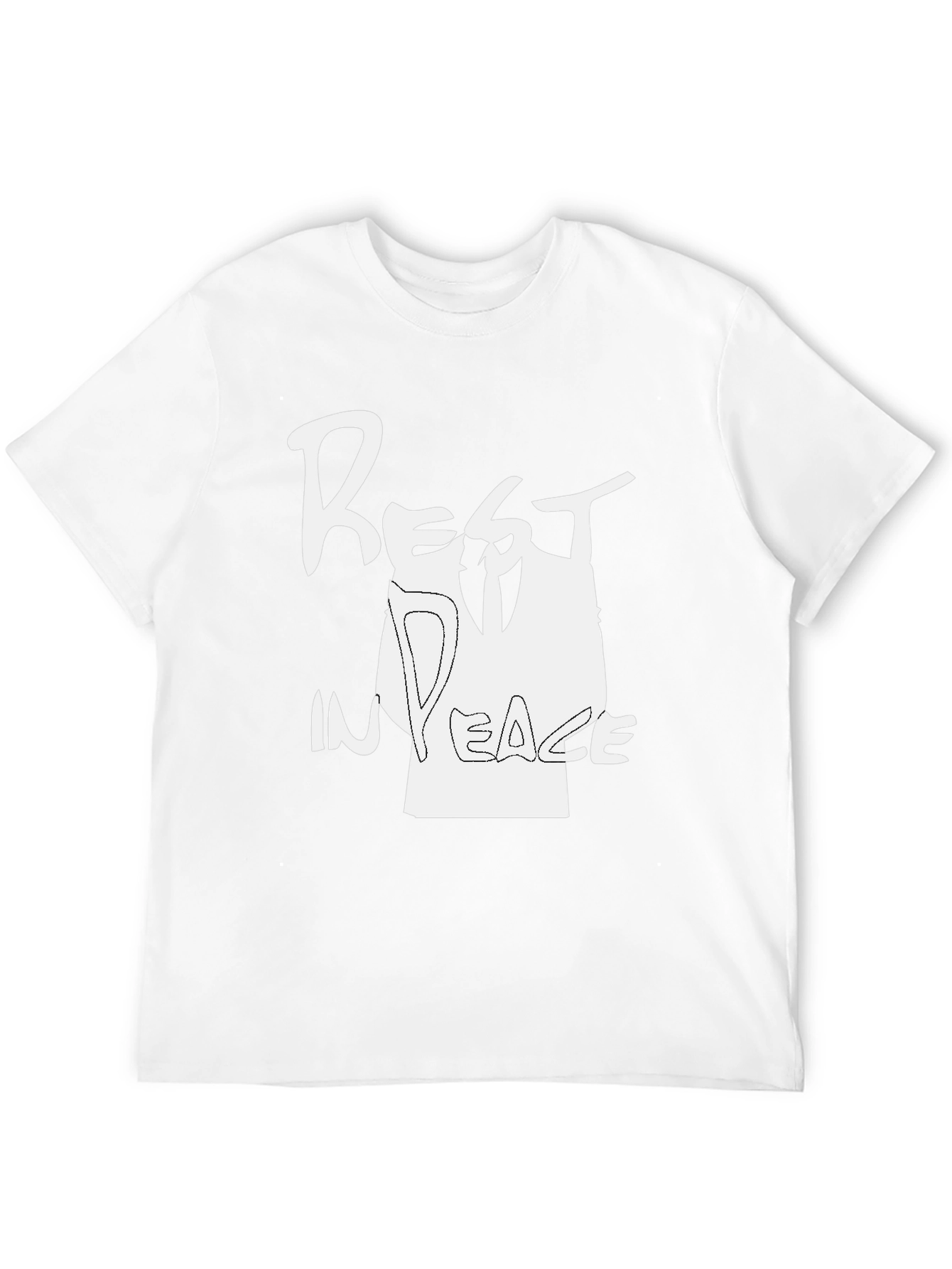 Rest In Peace Graphic Print Black T-Shirt