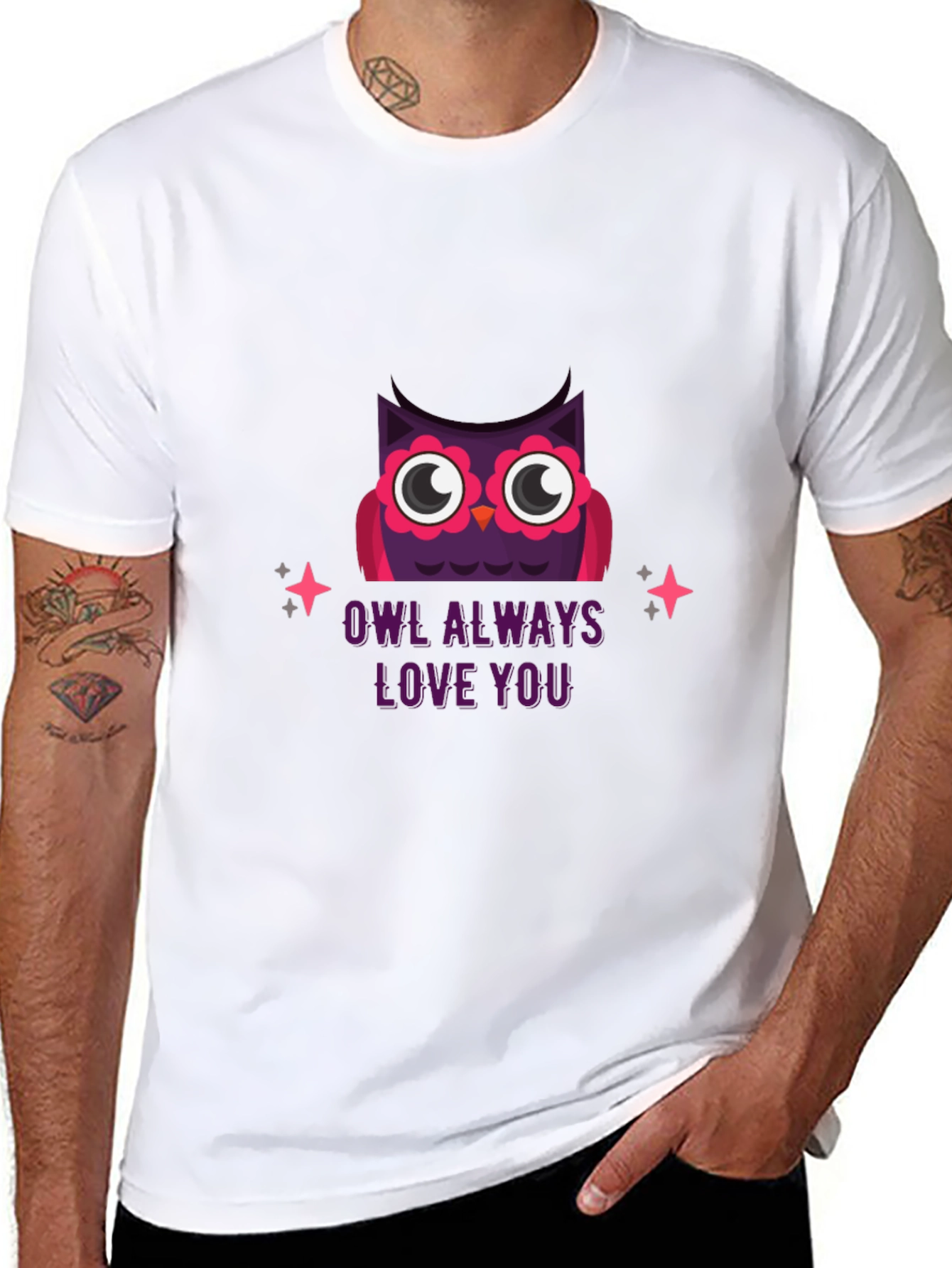 Owl Always Love You Graphic T-Shirt - Black