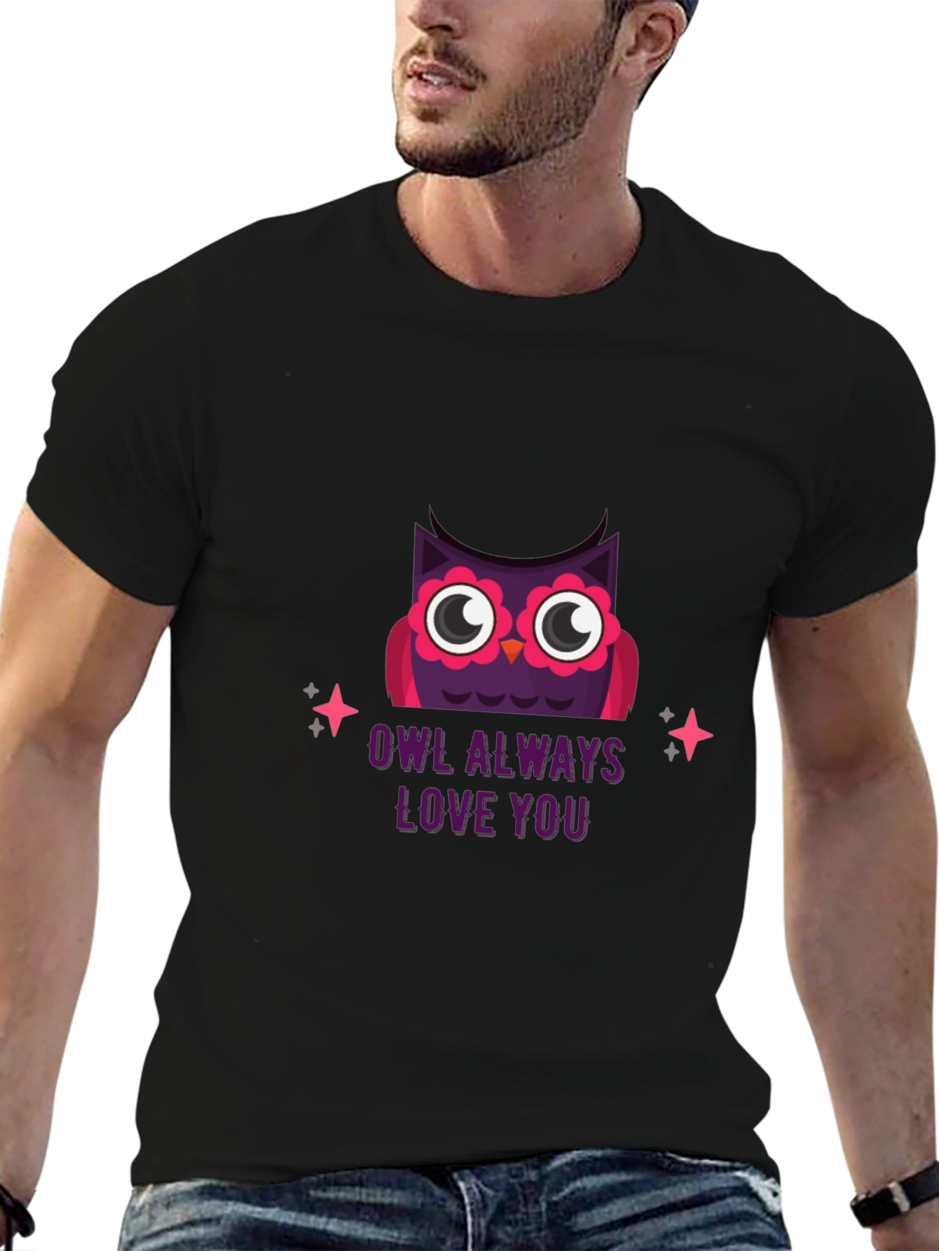 Owl Always Love You Graphic T-Shirt - Black