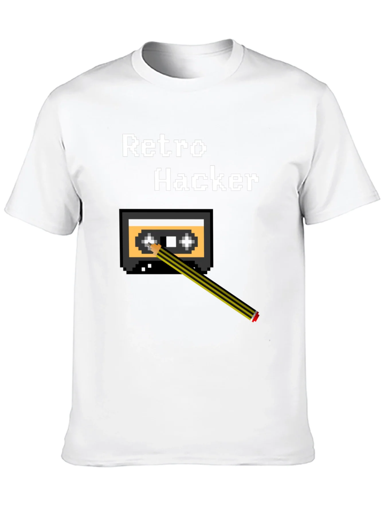 Retro Hacker Pixel Art Cassette Tape T-Shirt