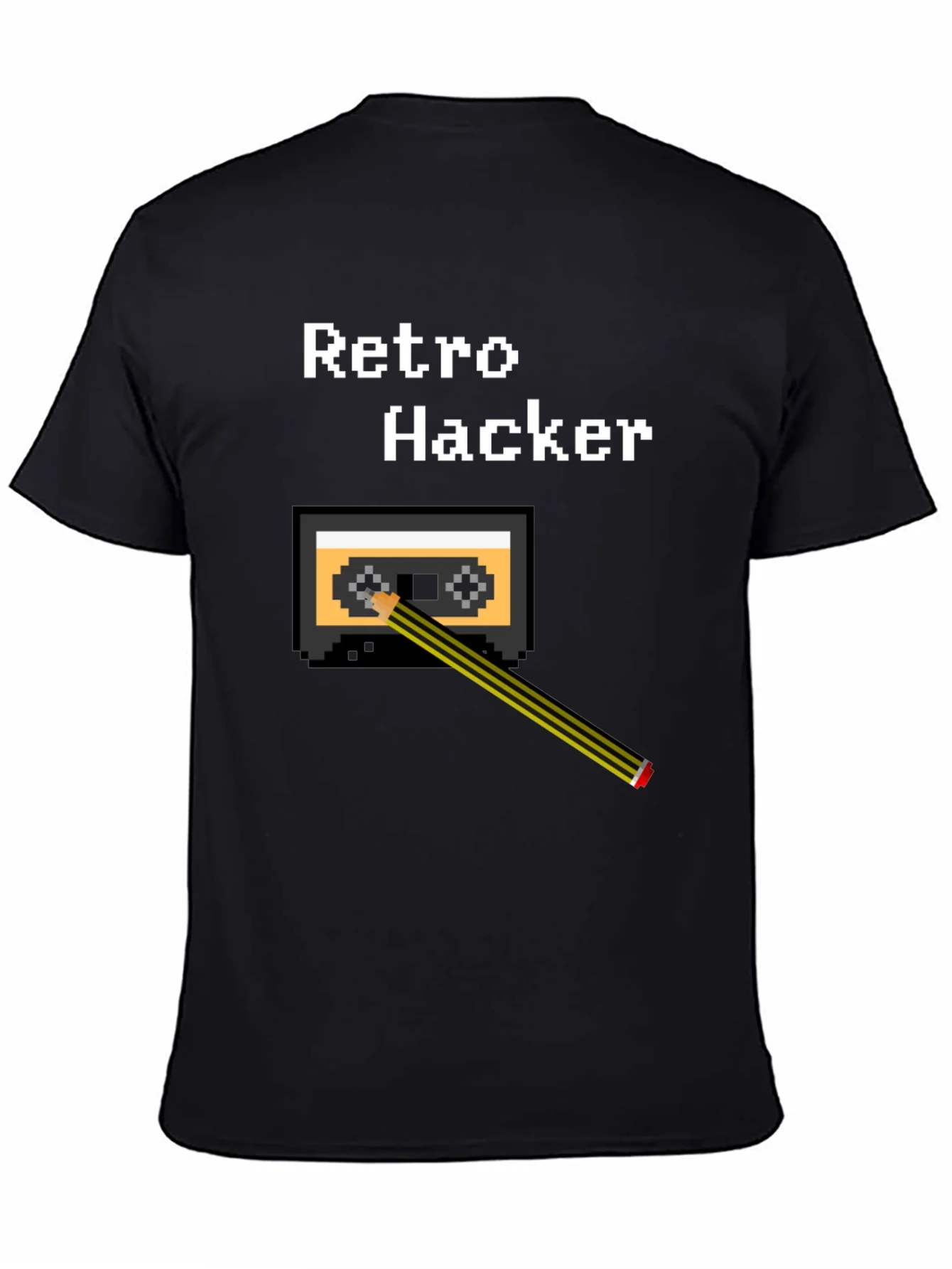 Retro Hacker Pixel Art Cassette Tape T-Shirt