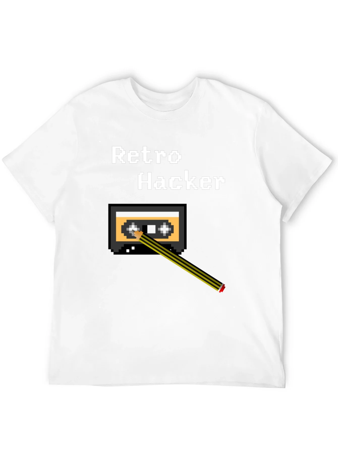 Retro Hacker Pixel Art Cassette Tape T-Shirt