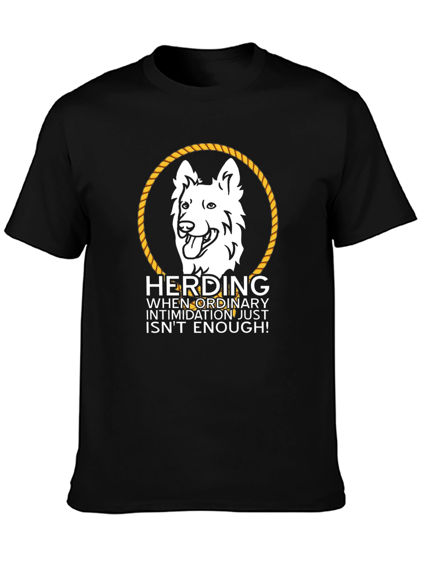 Herding Dog Graphic Tee - White Shepherd Rope Design