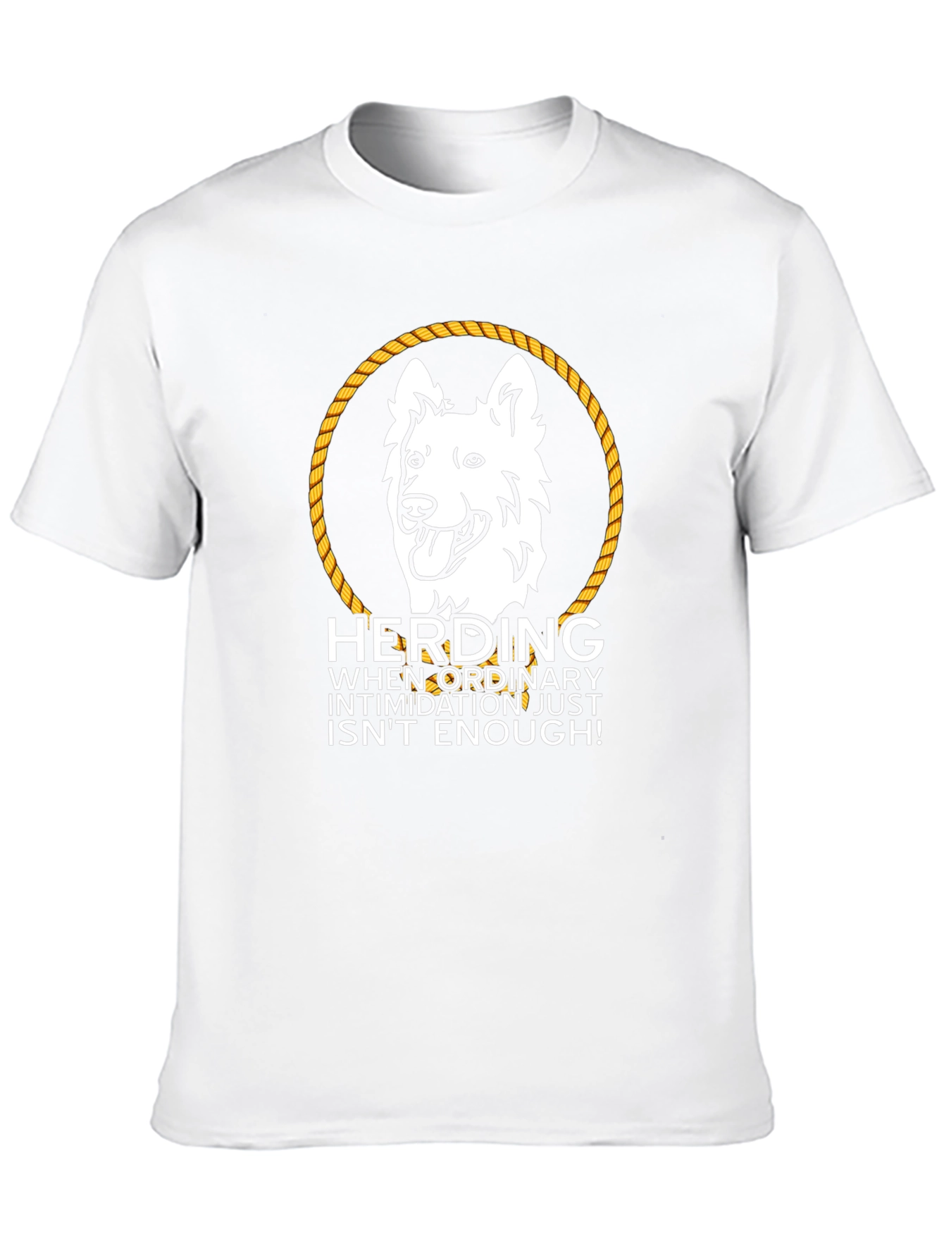 Herding Dog Graphic Tee - White Shepherd Rope Design