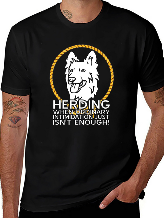 Herding Dog Graphic Tee - White Shepherd Rope Design