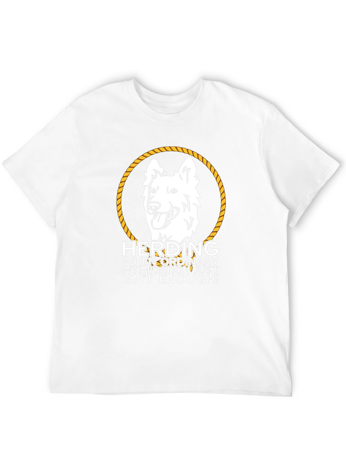Herding Dog Graphic Tee - White Shepherd Rope Design