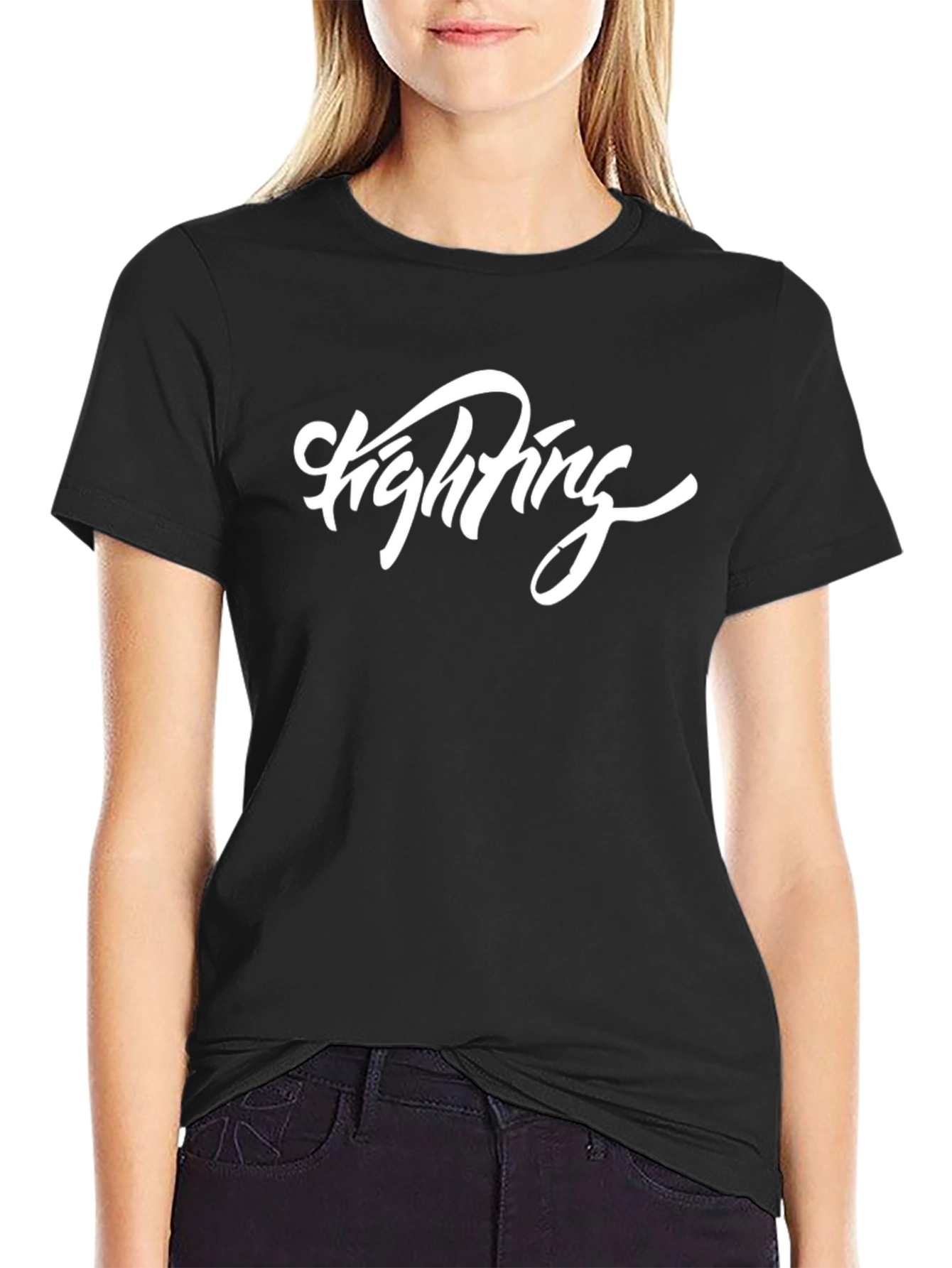 Fighting Graphic Tee - Black