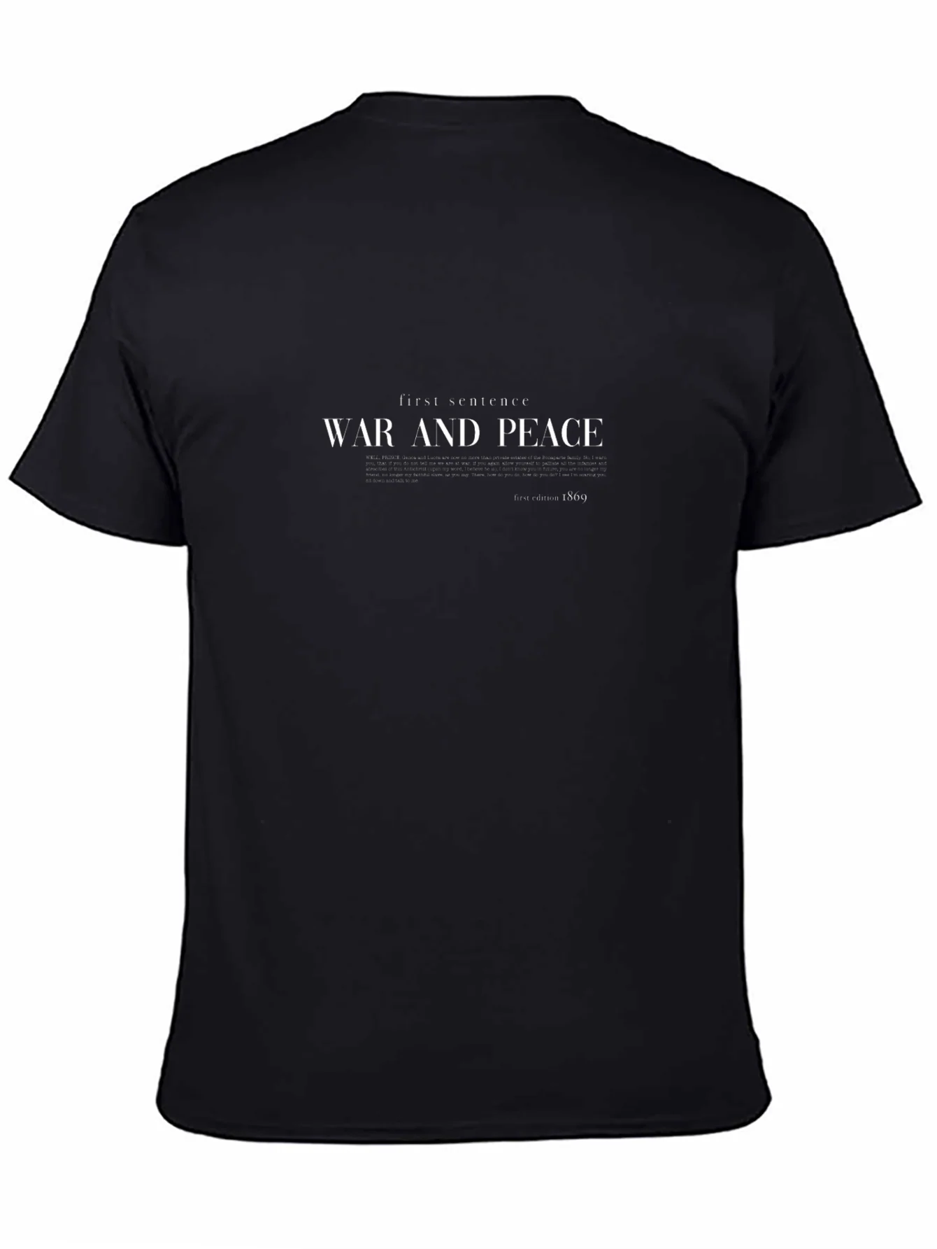 War and Peace First Sentence Novel T-Shirt