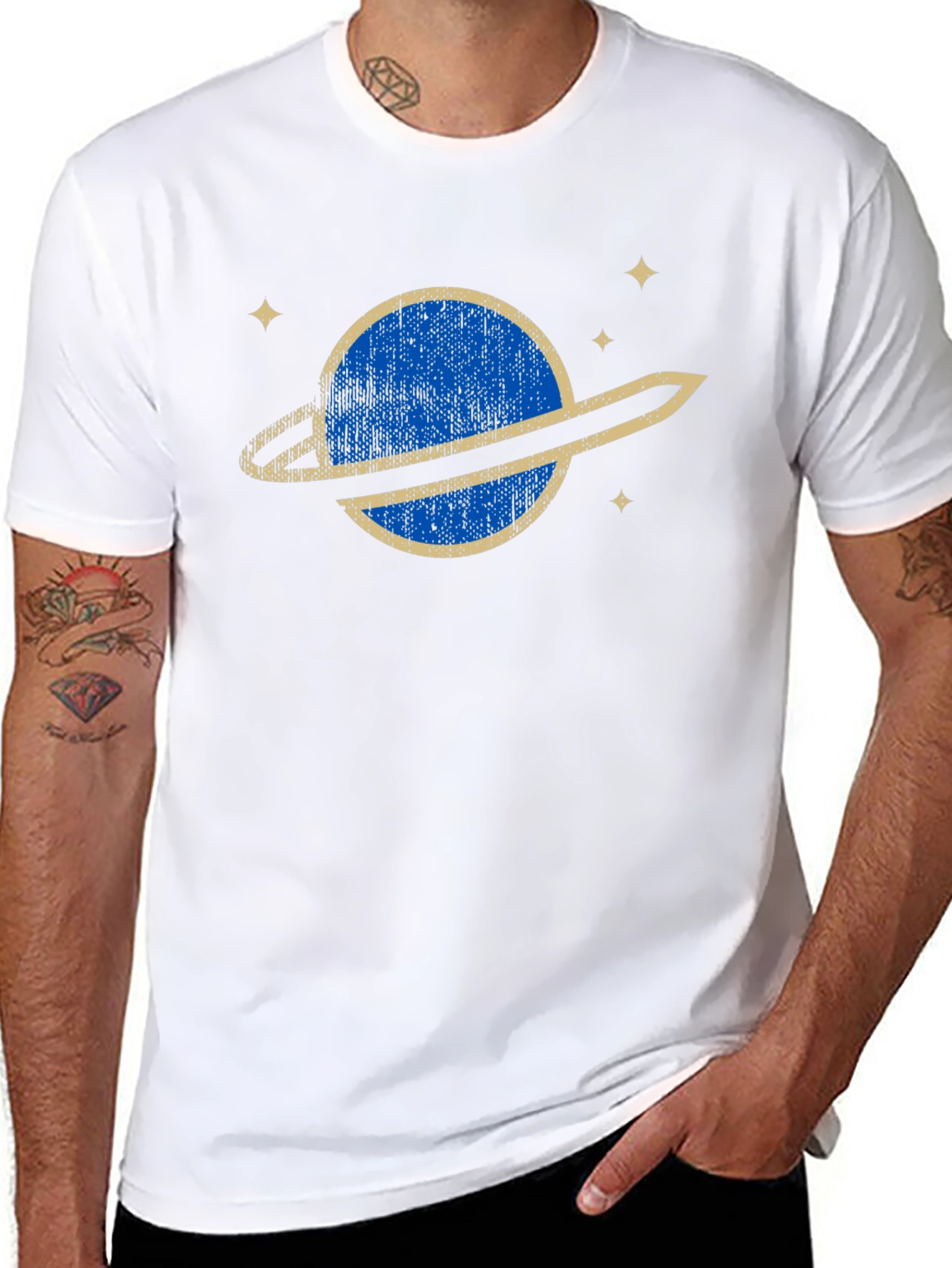 Retro Planet Graphic Tee - Space T-Shirt