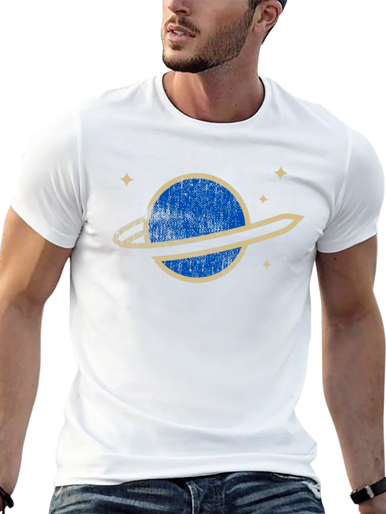Retro Planet Graphic Tee - Space T-Shirt