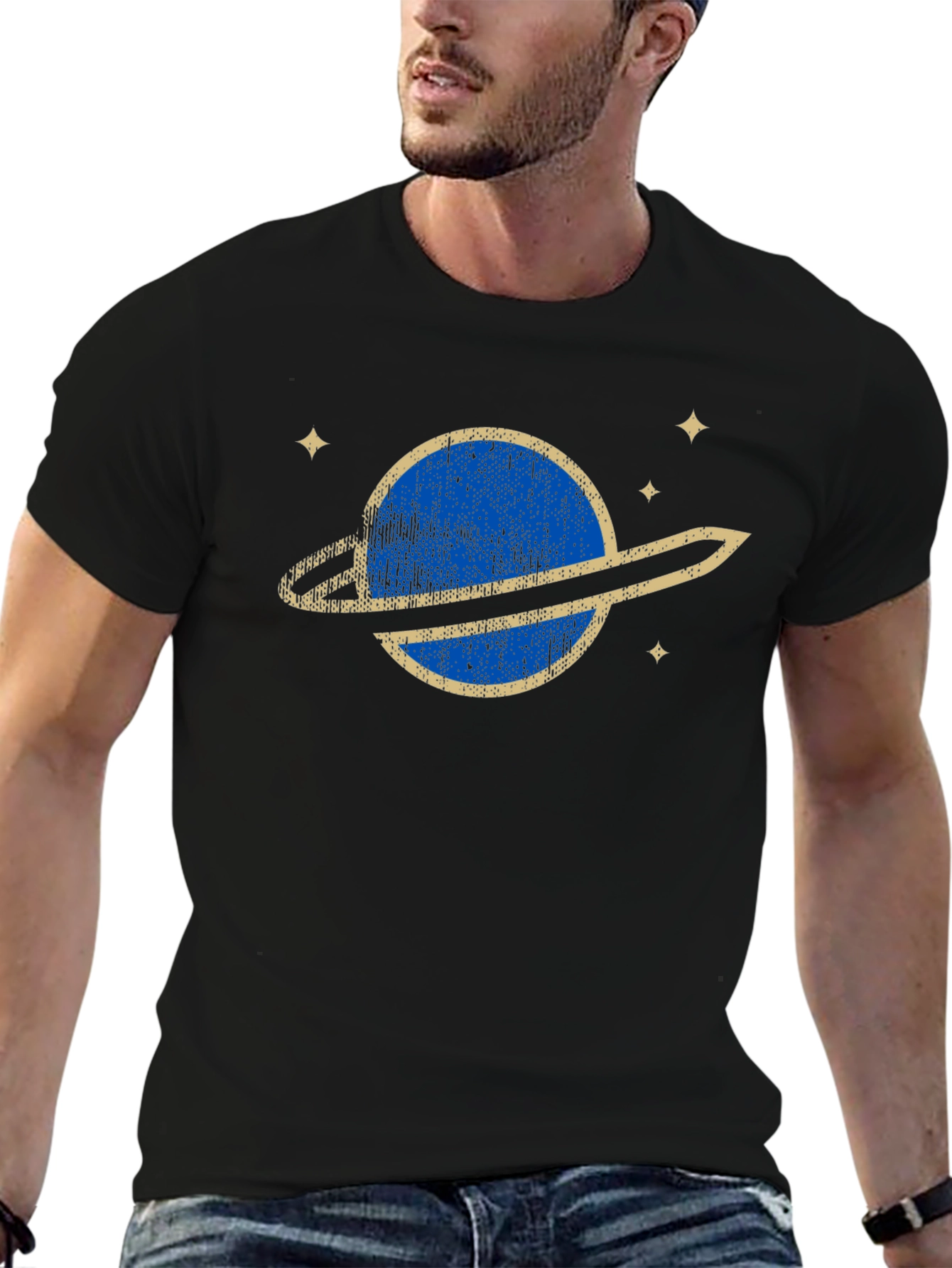 Retro Planet Graphic Tee - Space T-Shirt