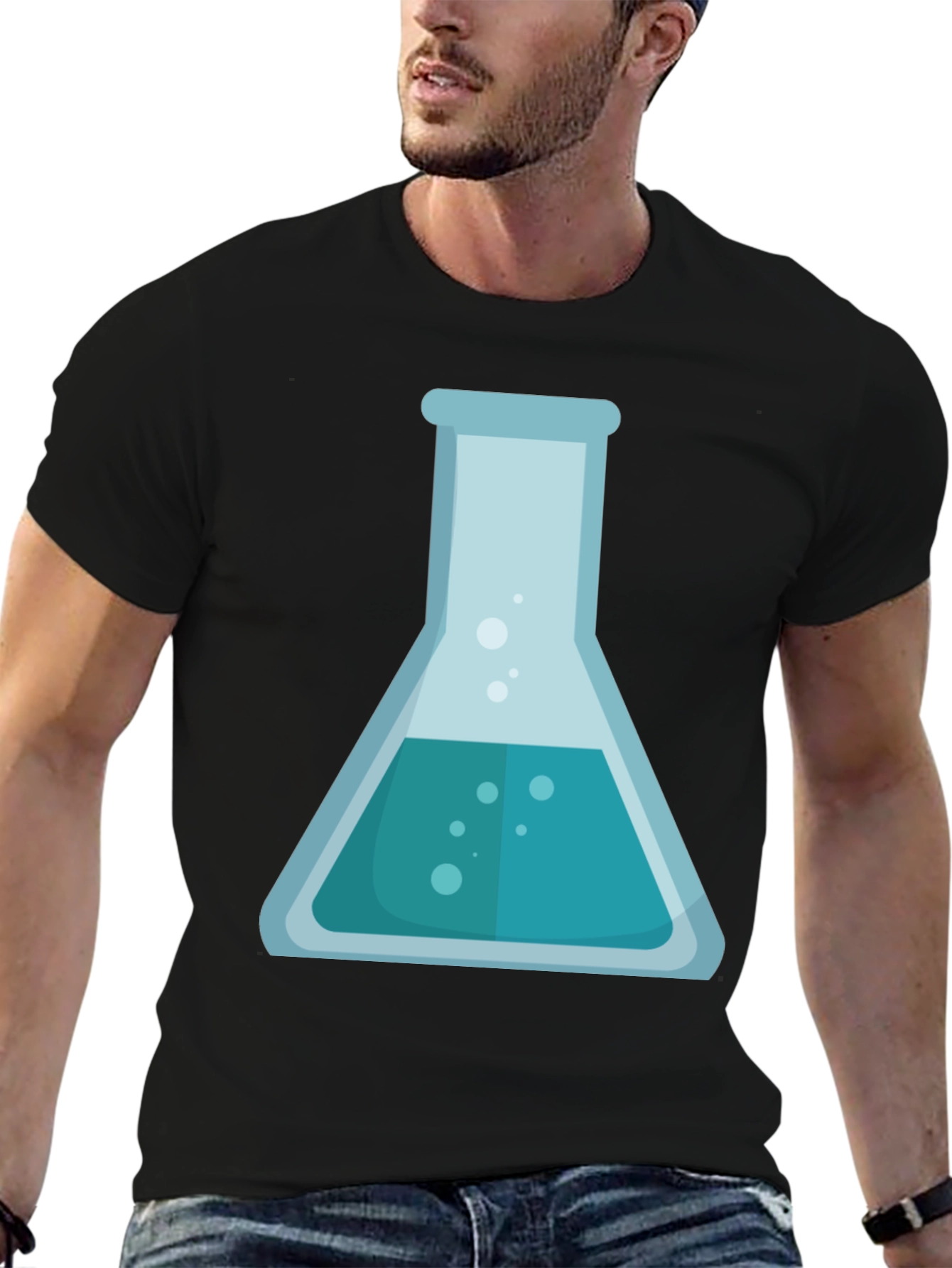 Science Beaker Graphic T-Shirt - Chemistry Lab Style Tee