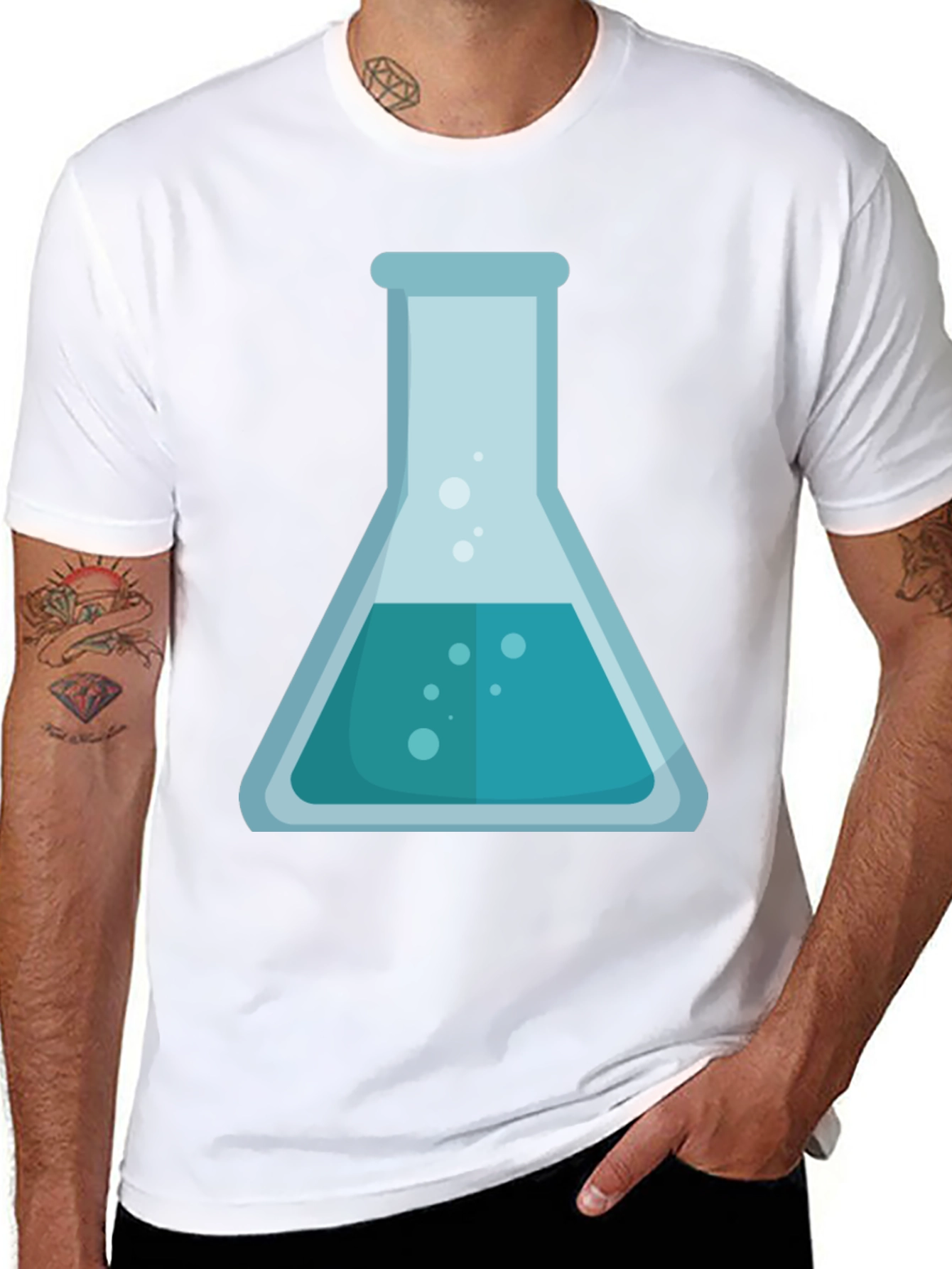 Science Beaker Graphic T-Shirt - Chemistry Lab Style Tee