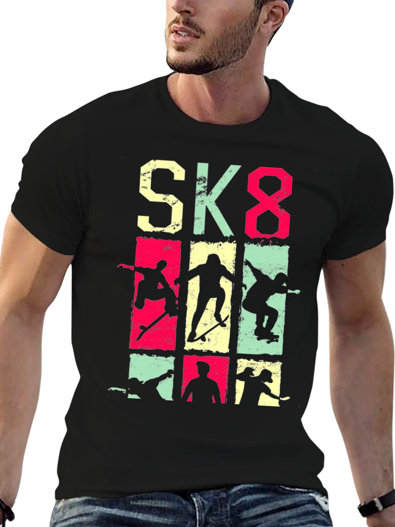 Skateboarding Graphic Tee - SK8 Style