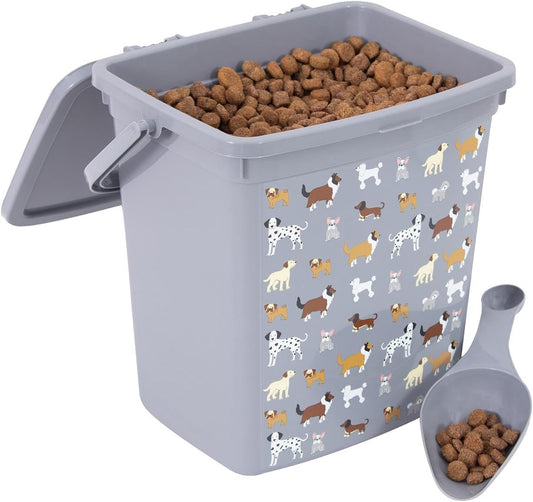 YöL Reusable Plastic Dog Puppy Treat Food Bin Grey - Best Seller