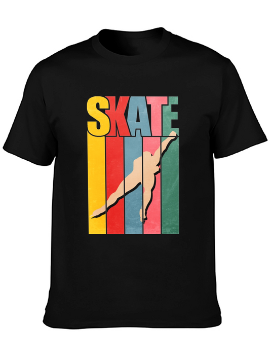 Retro Skate T-Shirt - Colorful Skateboarder Tee