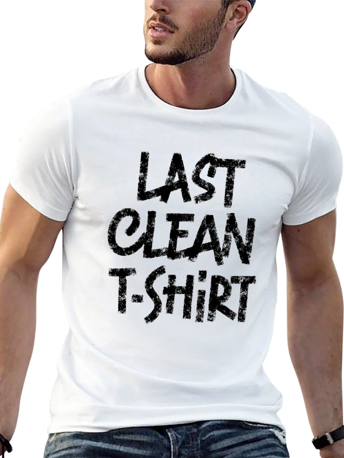 Last Clean T-Shirt Graphic Tee - Mens Black Cotton