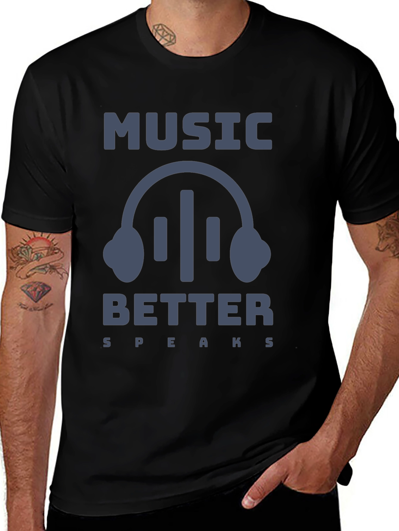 Music Speaks T-Shirt: Stylish Headphone Graphic Tee