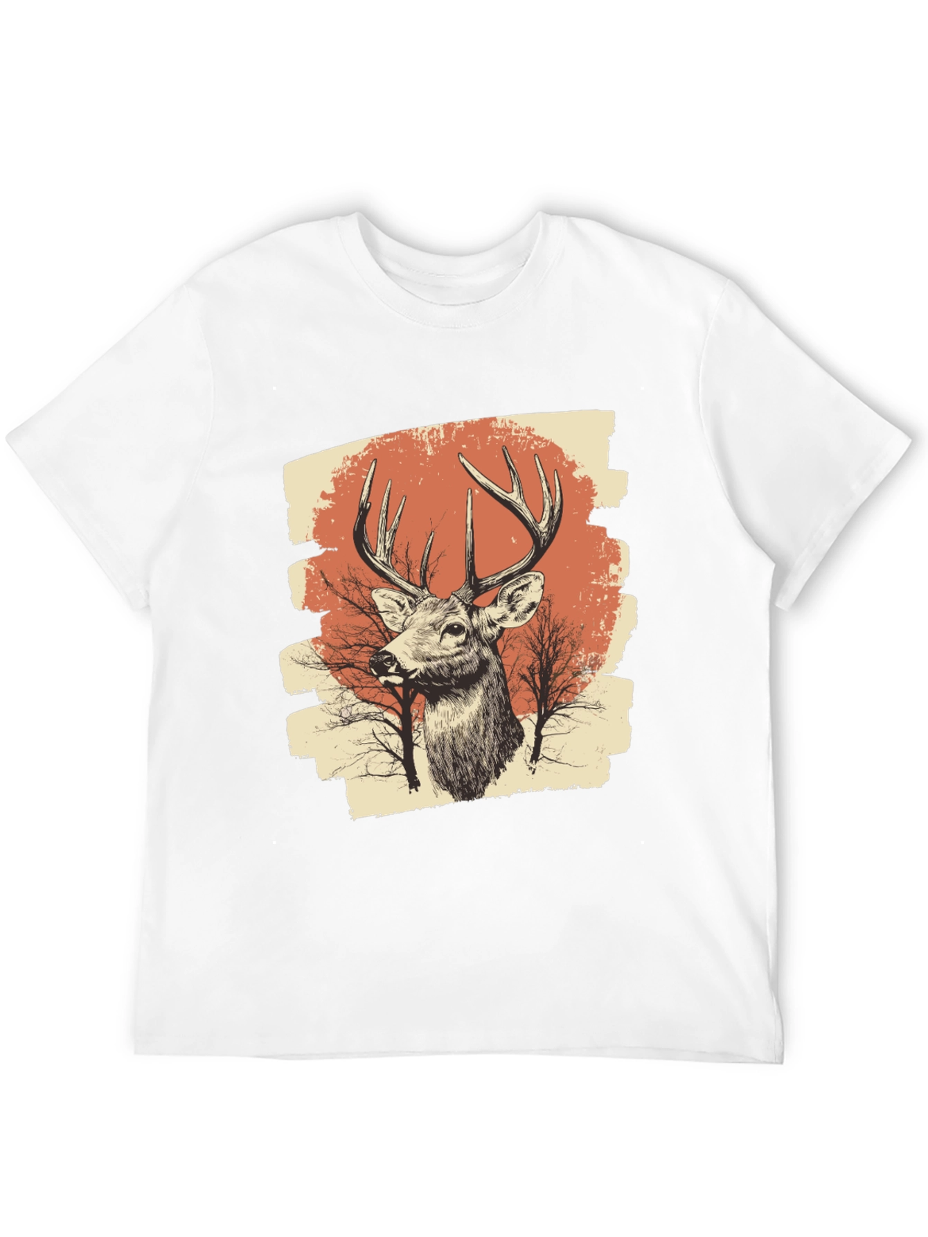 Deer Graphic Print Black T-Shirt