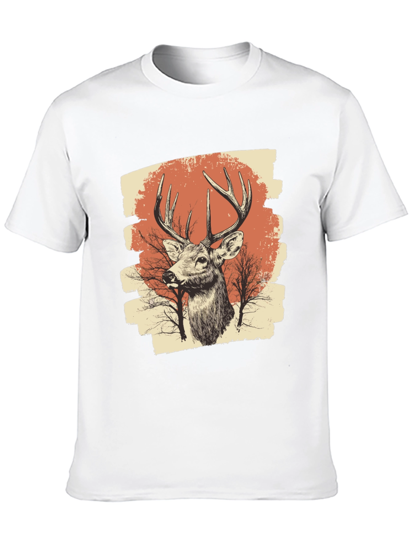 Deer Graphic Print Black T-Shirt