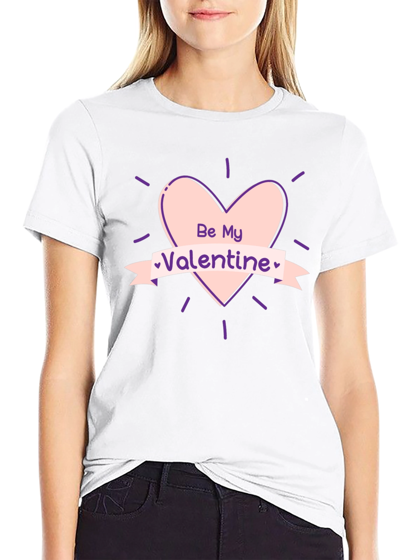 Be My Valentine Graphic Tee - Black Cotton T-Shirt