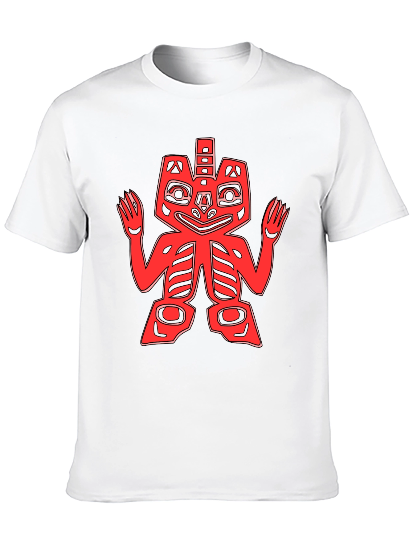 Red Totem Graphic Print Black T-Shirt