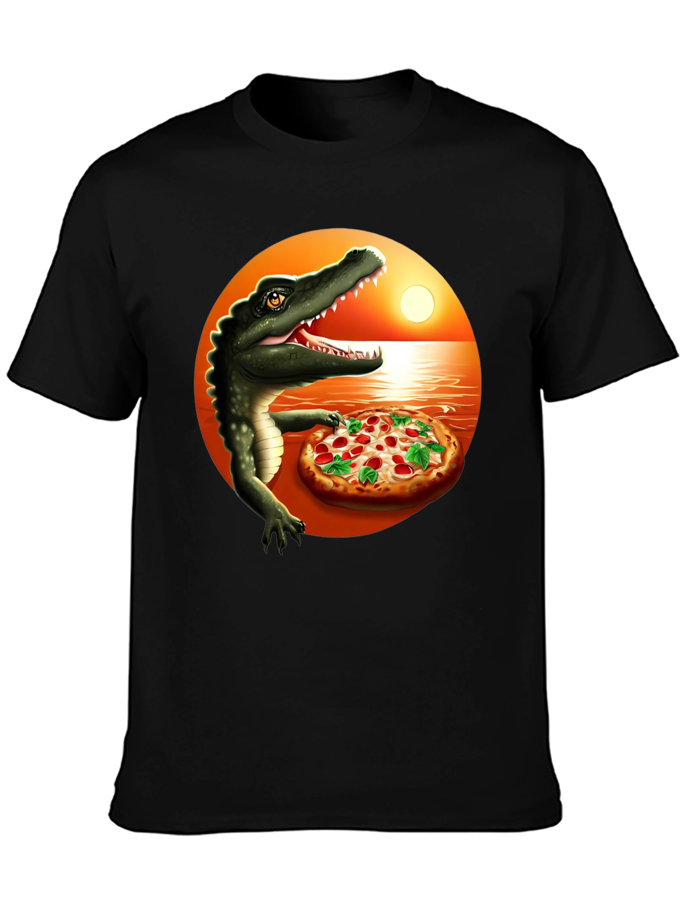 Crocodile Pizza Lover T-Shirt - Funny Graphic Tee