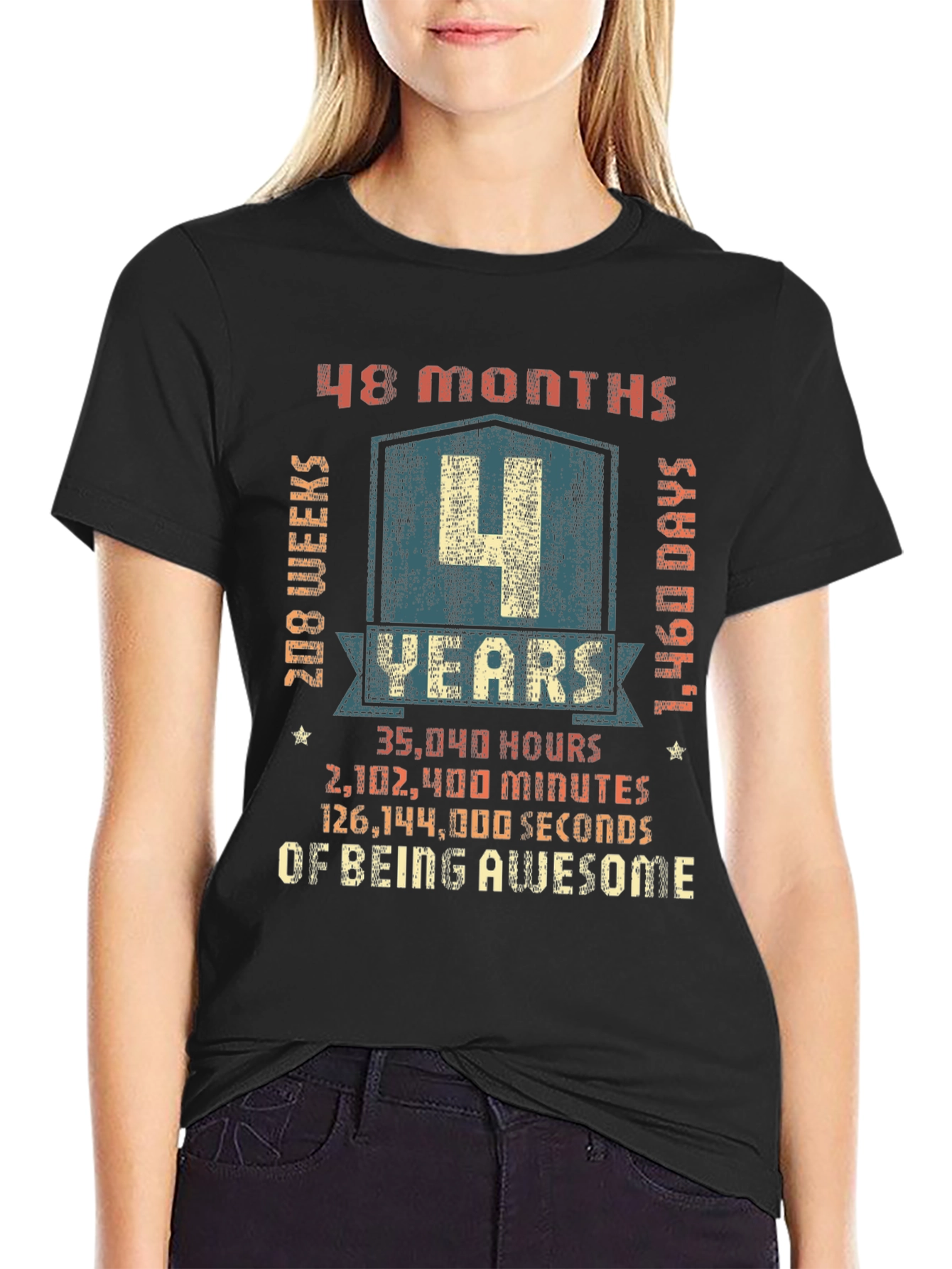 4 Year Anniversary Awesome Graphic T-Shirt