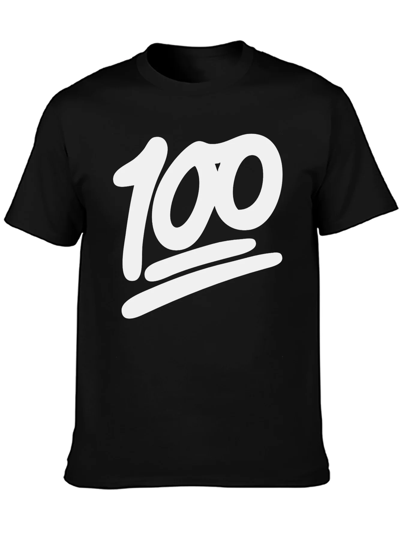 100 Emoji Graphic Tee - Black Cotton T-Shirt