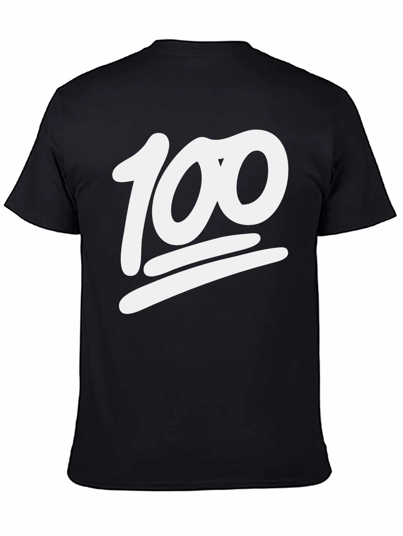 100 Emoji Graphic Tee - Black Cotton T-Shirt