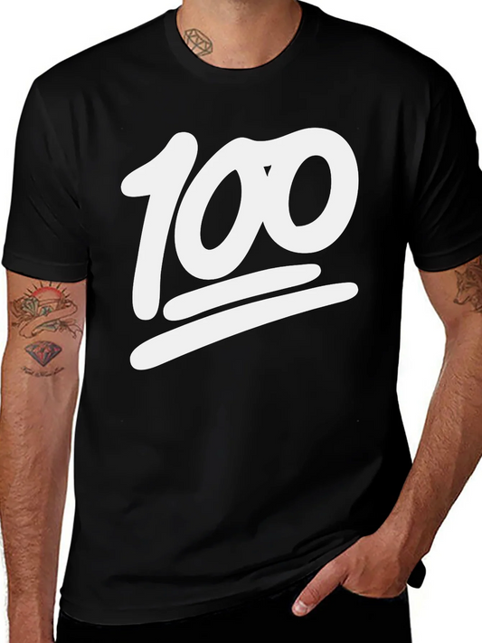 100 Emoji Graphic Tee - Black Cotton T-Shirt